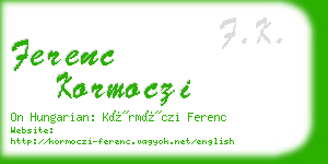 ferenc kormoczi business card